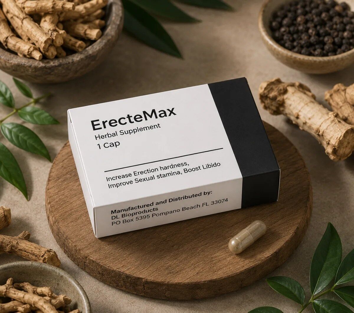 Ingredient safety standards showcased with natural herbal botanicals for ErecteMax men's wellness supplement